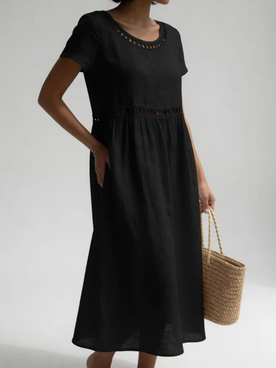 Estelle™ | Floral Lace-Hem A-Line Dress