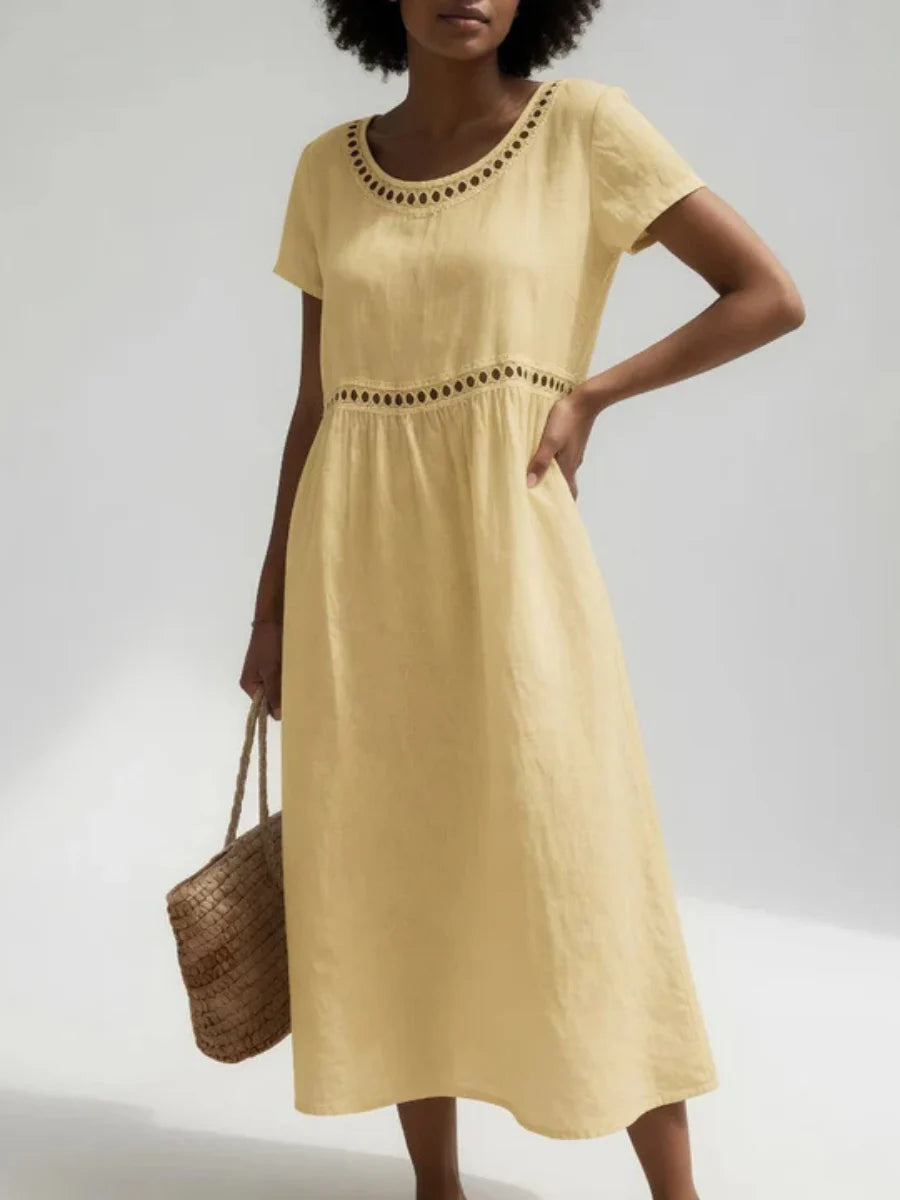 Estelle™ | Floral Lace-Hem A-Line Dress