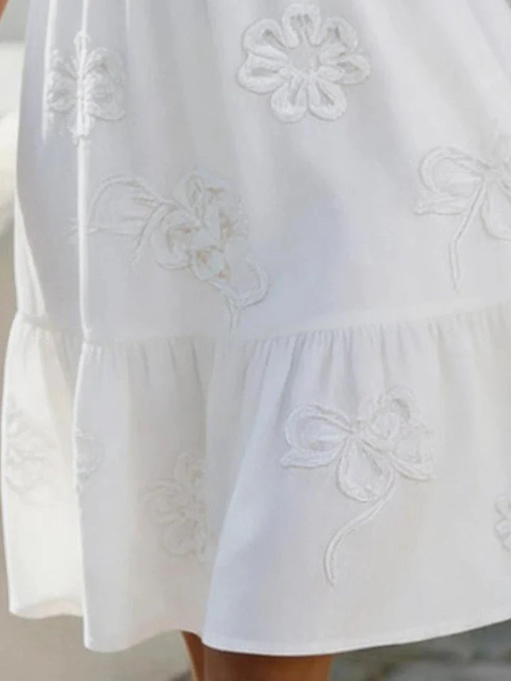 Fantine™ | Embroidered Puff-Sleeve Dress