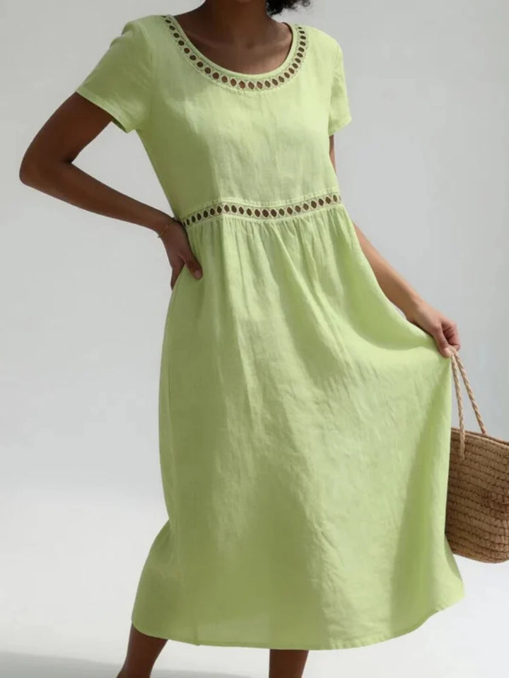 Estelle™ | Floral Lace-Hem A-Line Dress