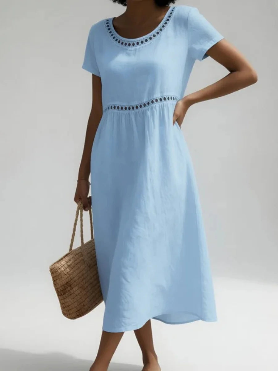 Estelle™ | Floral Lace-Hem A-Line Dress