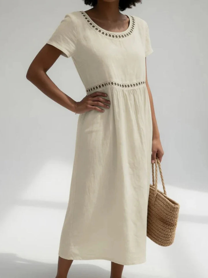 Estelle™ | Floral Lace-Hem A-Line Dress