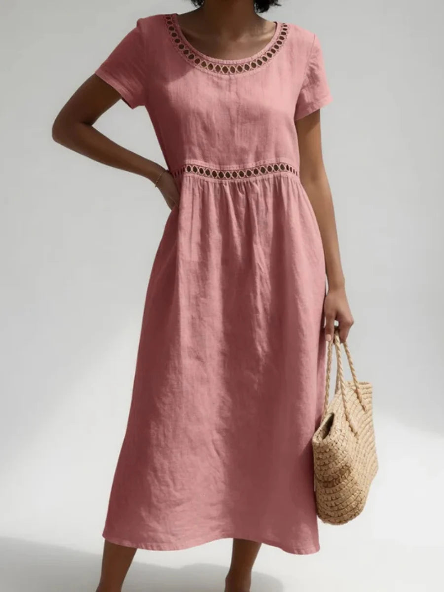 Estelle™ | Floral Lace-Hem A-Line Dress