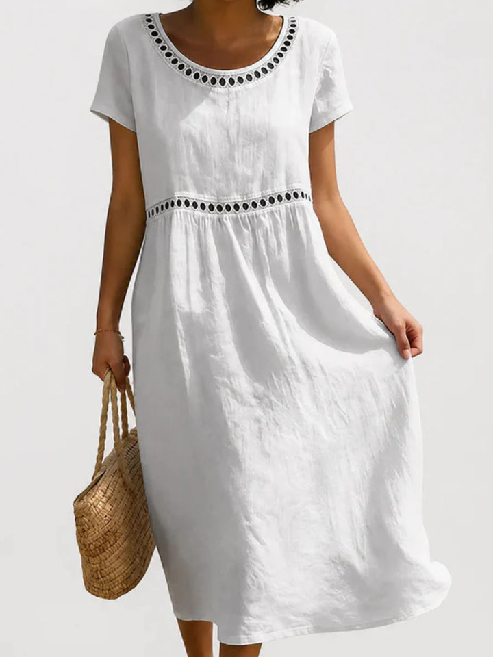 Estelle™ | Floral Lace-Hem A-Line Dress