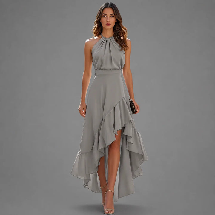 Rosalind™ | Asymmetric Halter Maxi Dress