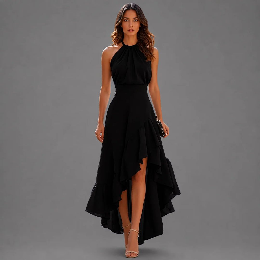 Rosalind™ | Asymmetric Halter Maxi Dress