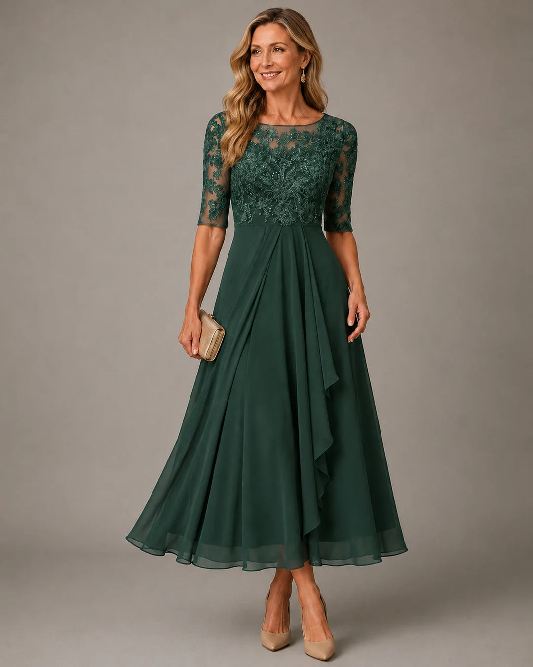 Marguerite™ | The Flattering Lace Midi Dress