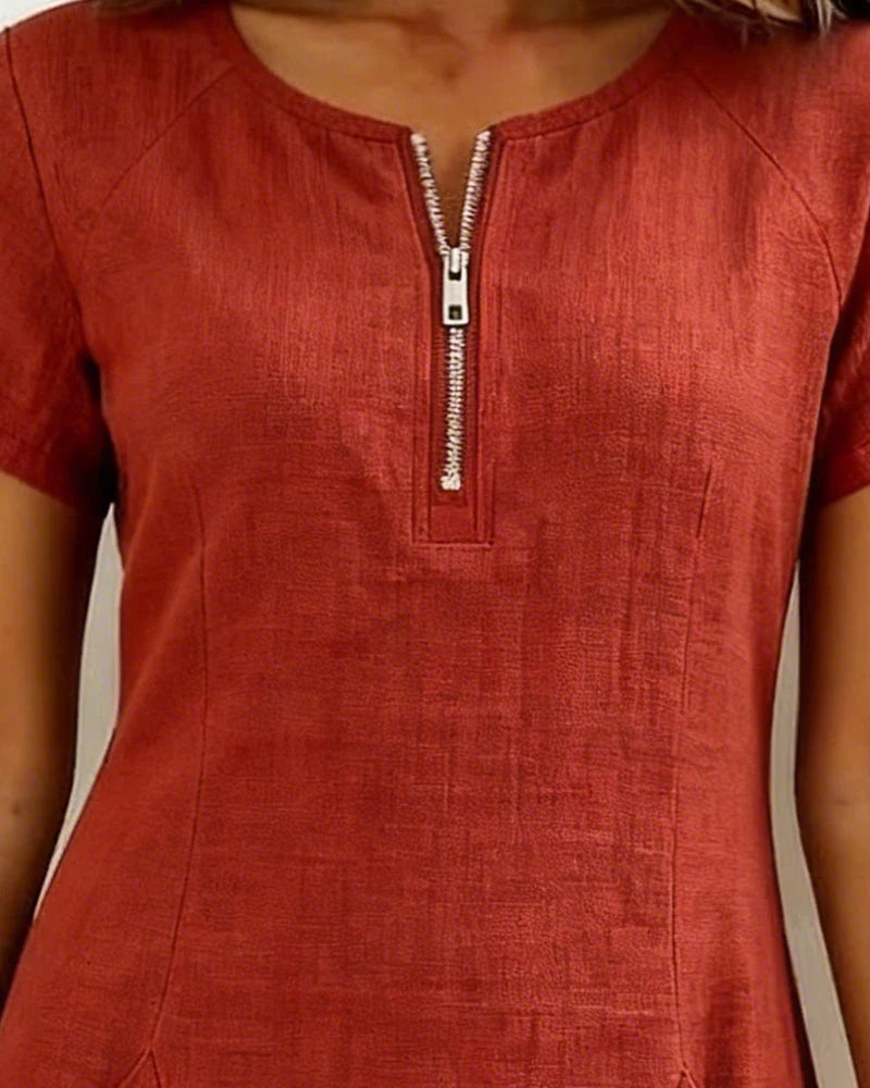 Séverine™ | Zip-Front Pocket Mini Dress