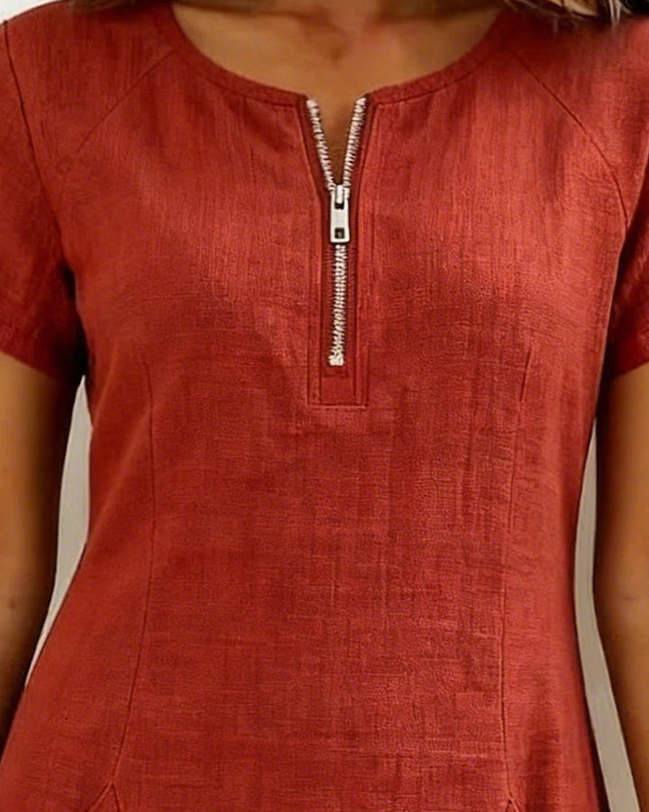 Séverine™ | Zip-Front Pocket Mini Dress
