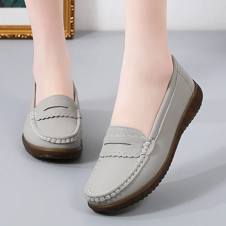 Elara™ | Soft Leather Casual Flat Loafer
