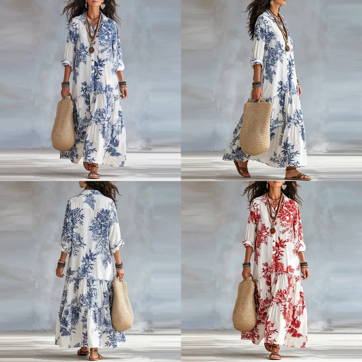 Noémie™ | Bohemian Button-Down Floral Maxi Dress