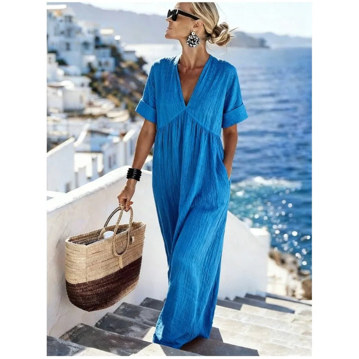 Isabelle™ | V-Neck Pocket Casual Maxi Dress