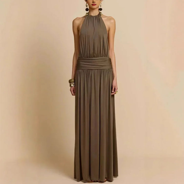Aurore™ | Open-Back Pleated Evening Gown