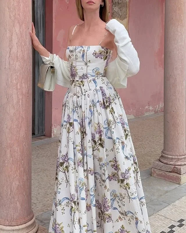Léonie™ | Boho Spaghetti Strap Midi Sundress