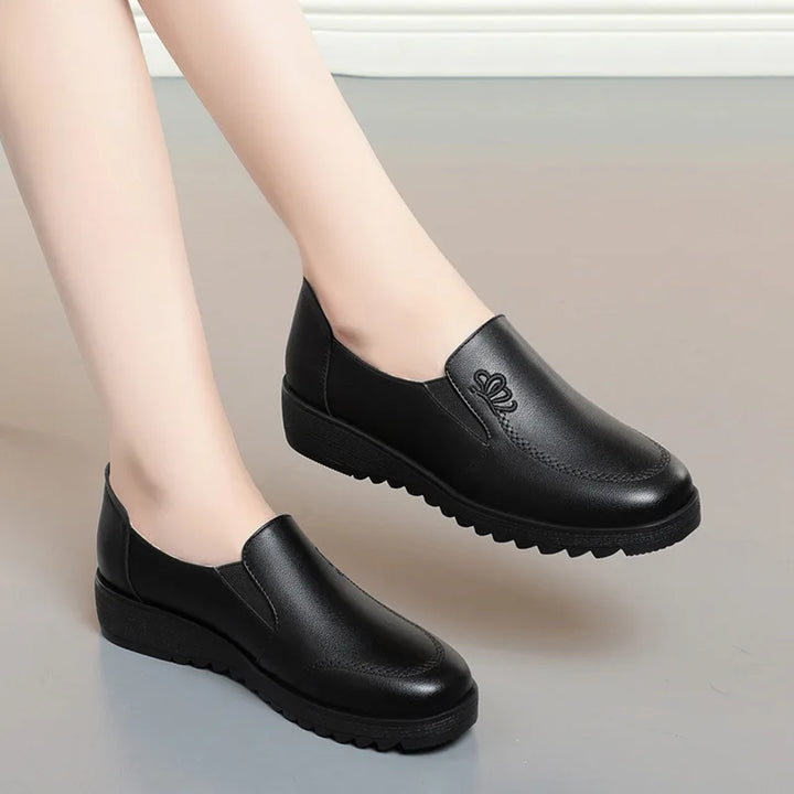 Selene™ | Embroidered Soft Leather Flat