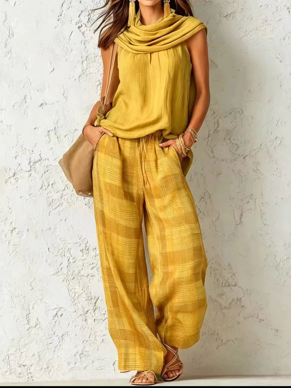 Camille™ | Linen-Blend Vest &amp;amp; Wide-Leg Pants Set