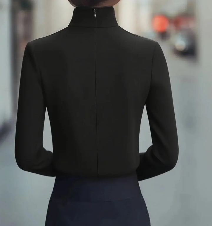 Hélène™ | Refined High-Neck Daily Blouse