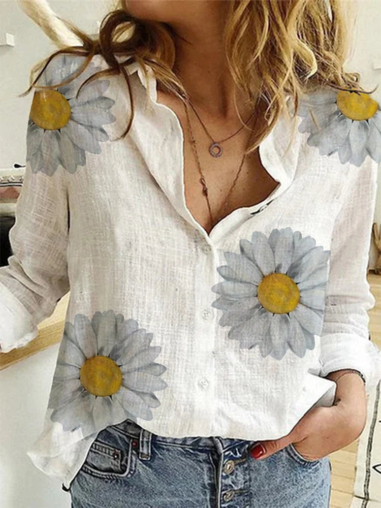 Beatrice™ | Casual Cotton Linen Lapel Blouse