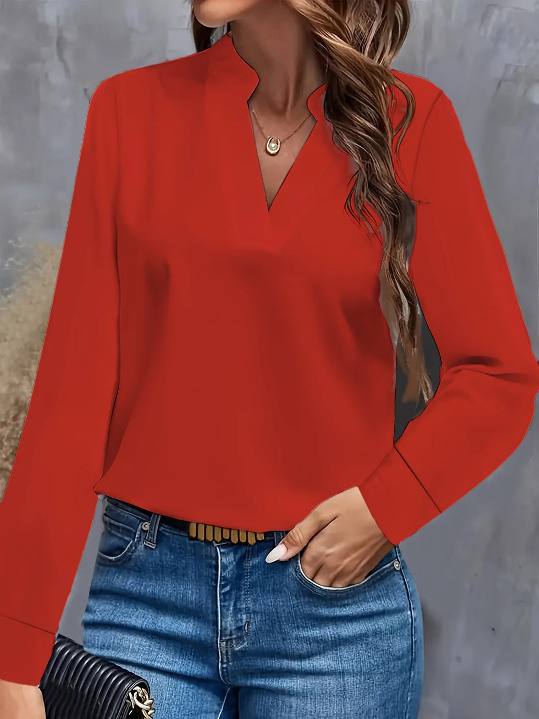 Clara™ | Flowy V-Neck Office Blouse