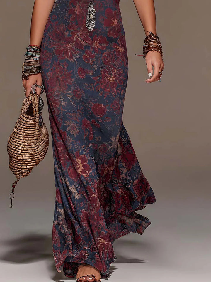 Margaux™ | Halter Lace Vintage Maxi Dress