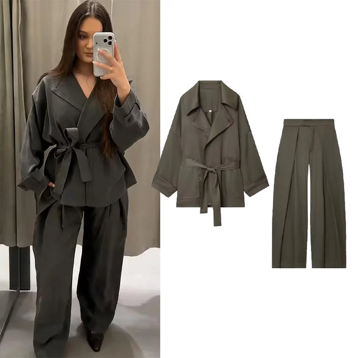 Simone™ | Flowing Belted Two-Piece Set
