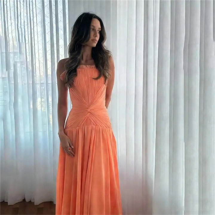 Valentina™ | Strapless Pleated Evening Gown