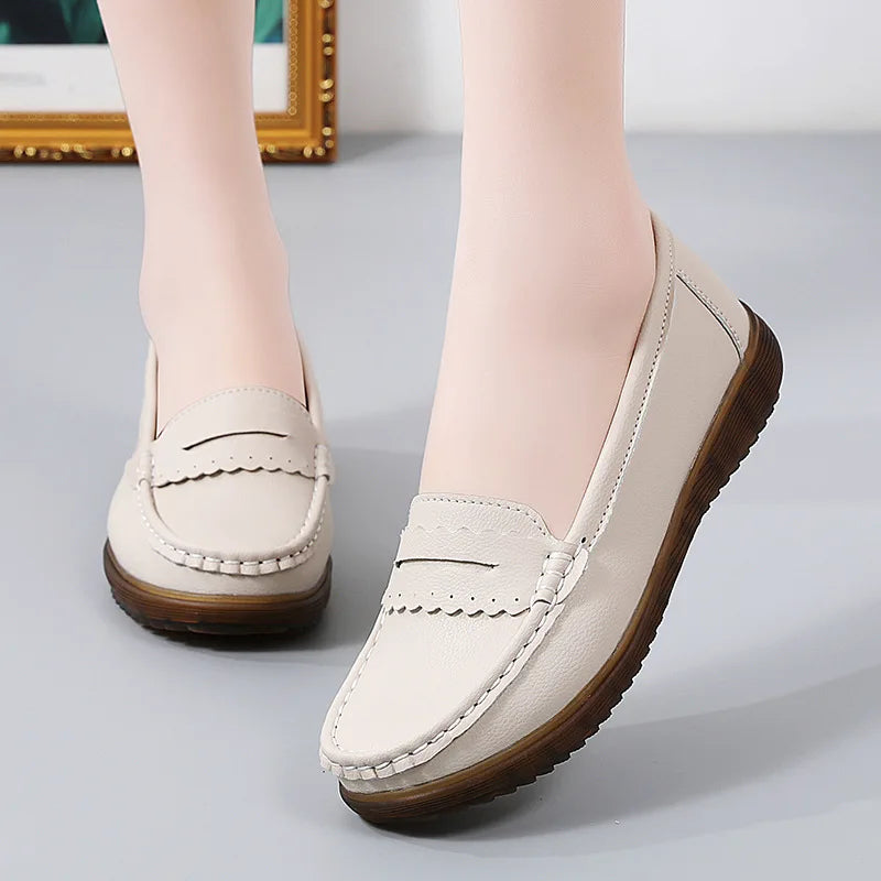 Elara™ | Soft Leather Casual Flat Loafer