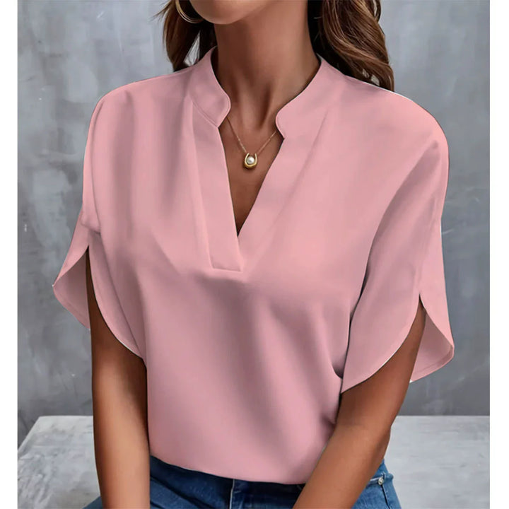 Camille™ | Soft V-Neck Half-Sleeve Blouse