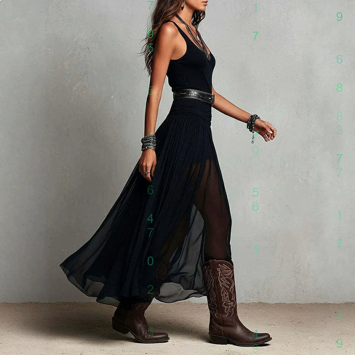 Adrienne™ | Boho Belt-Detail Tank Maxi Dress