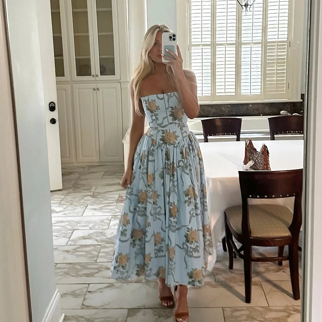 Léonie™ | Boho Spaghetti Strap Midi Sundress