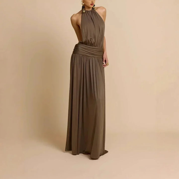 Aurore™ | Open-Back Pleated Evening Gown