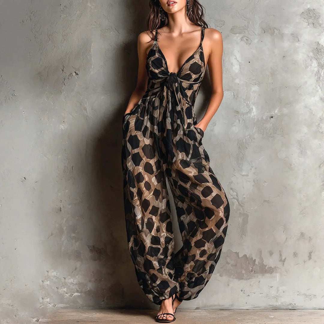 Bérénice™ | Twist-Front Wide-Leg Jumpsuit