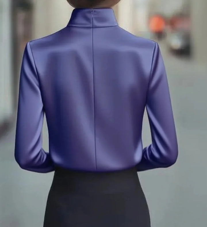 Hélène™ | Refined High-Neck Daily Blouse