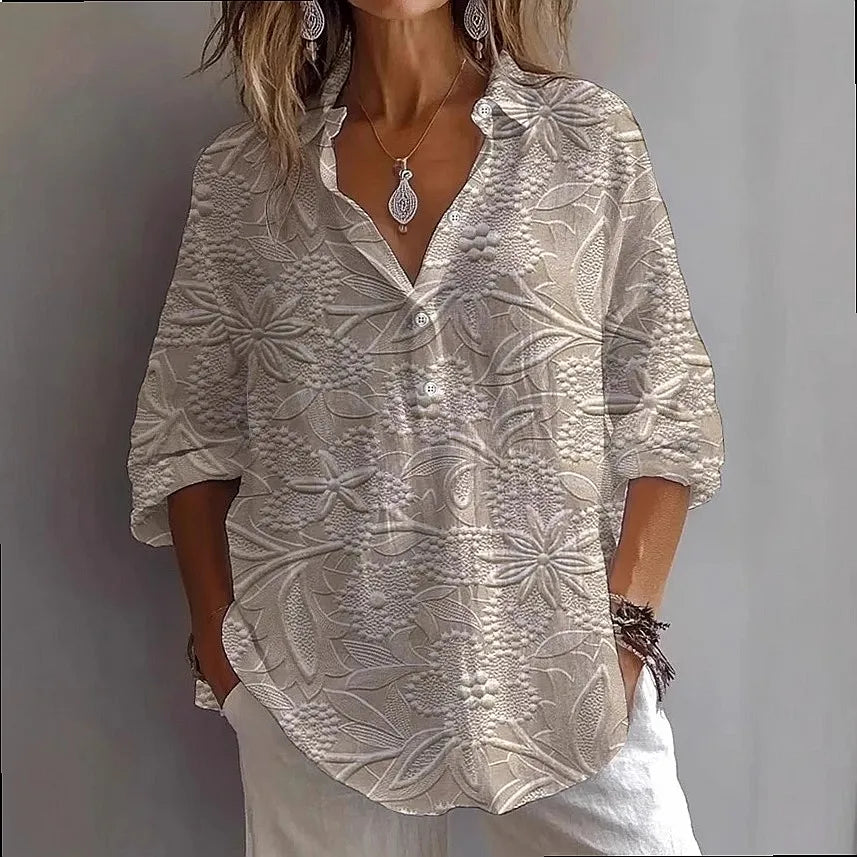 Rosalie™ | Artistic Everyday Comfort Button Blouse