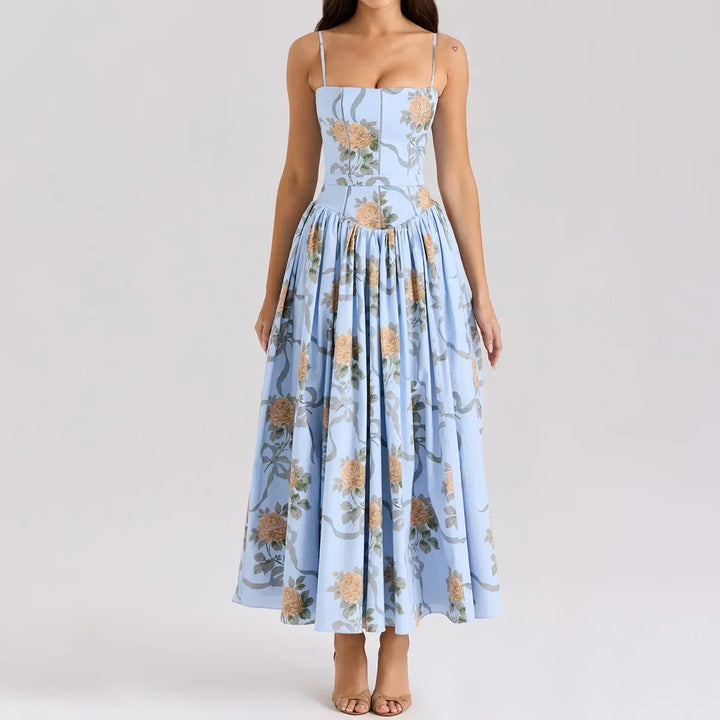 Léonie™ | Boho Spaghetti Strap Midi Sundress