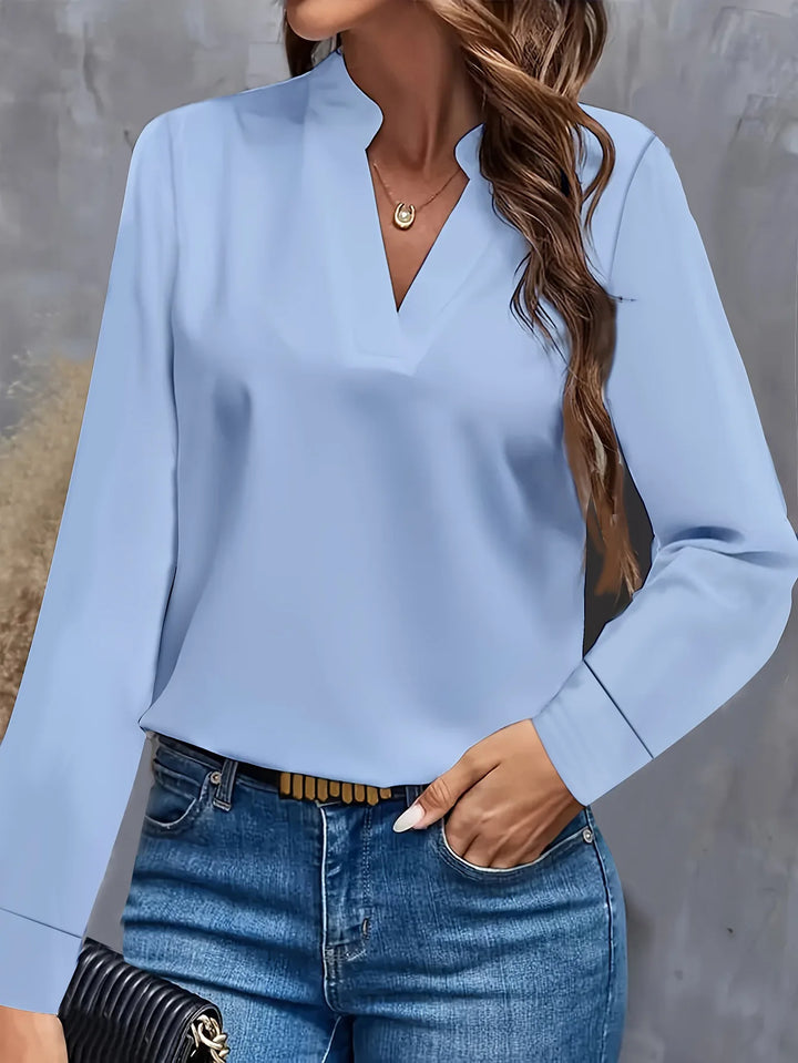 Clara™ | Flowy V-Neck Office Blouse