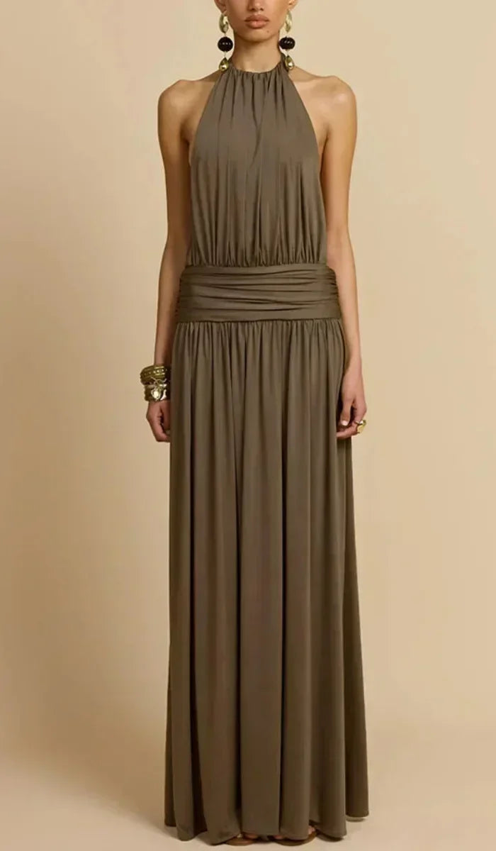 Aurore™ | Open-Back Pleated Evening Gown