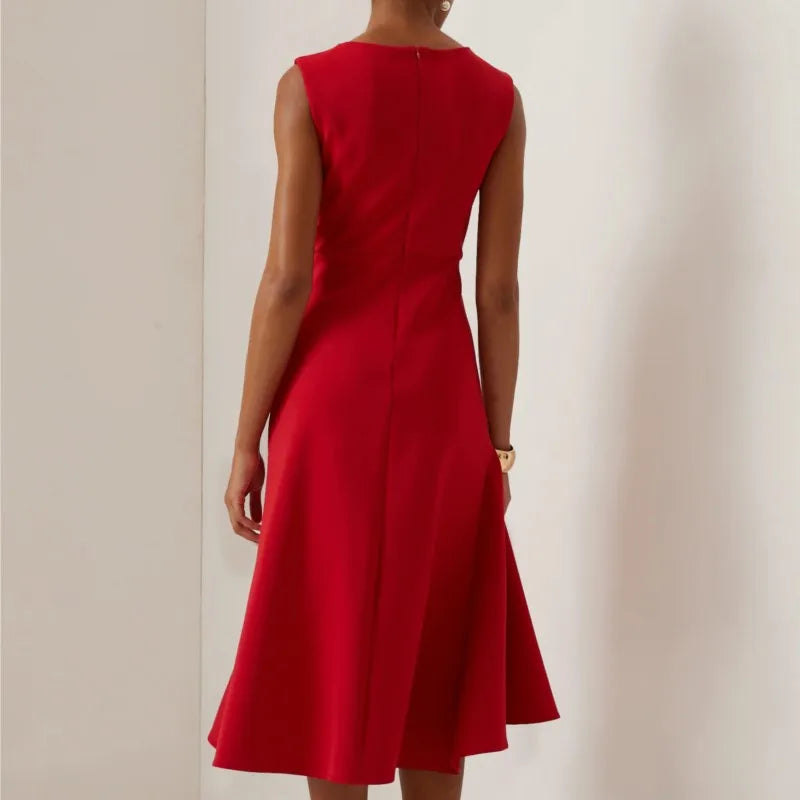 Théodora™ | Knotted Ruffle A-Line Midi Dress