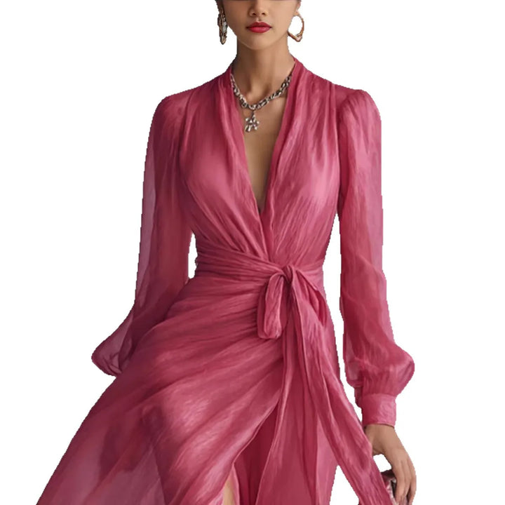 Pearl™ | Elegant Chiffon V-Neck Maxi Dress