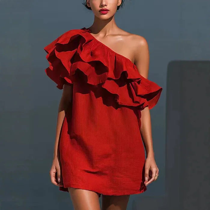 Celeste™ | One-Shoulder Tiered Mini Dress