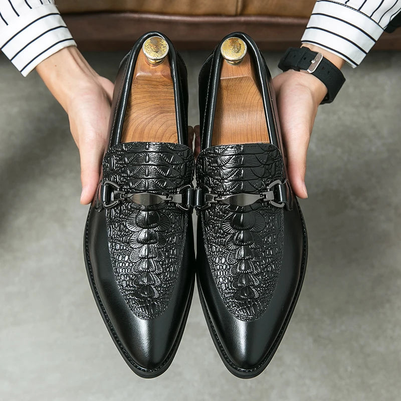 Rocco™ | Crocodile Pattern Driving Loafer