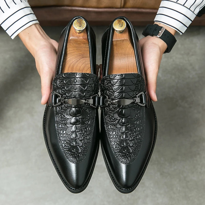 Rocco™ | Crocodile Pattern Driving Loafer