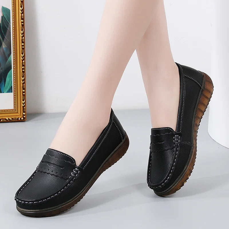 Elara™ | Soft Leather Casual Flat Loafer