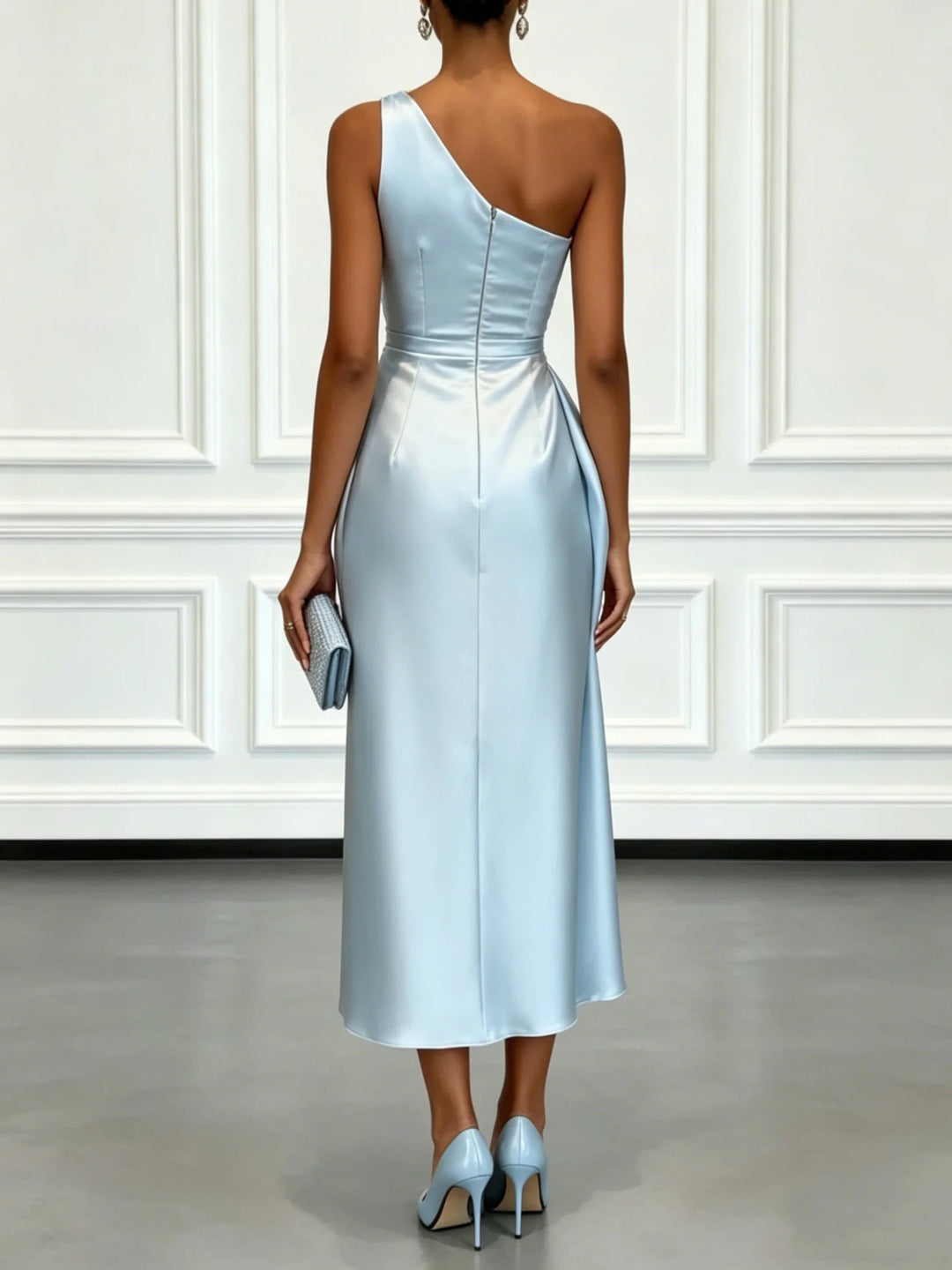 Séraphine™ | One-Shoulder Satin Ruched Gown