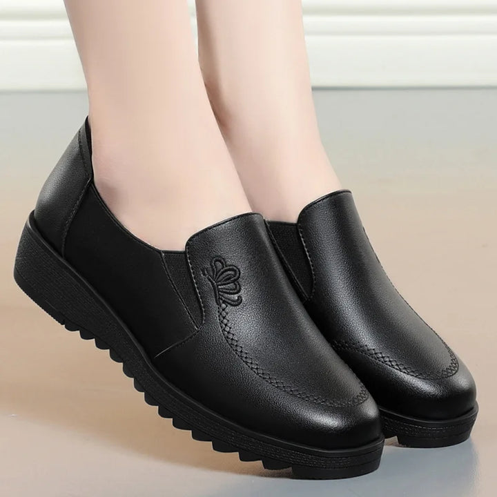 Selene™ | Embroidered Soft Leather Flat