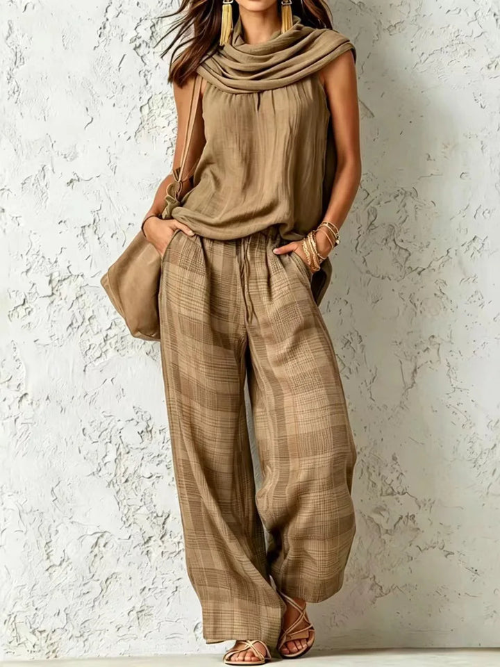 Camille™ | Linen-Blend Vest &amp;amp; Wide-Leg Pants Set