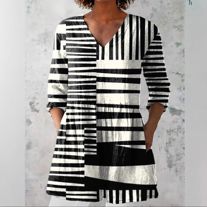 Simone™ | V-Neck Vertical Striped Tunic