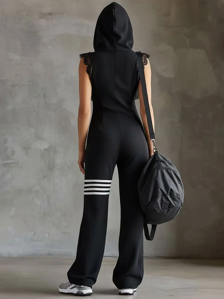 Harlow™ | Hooded Wide-Leg Striped Jumpsuit