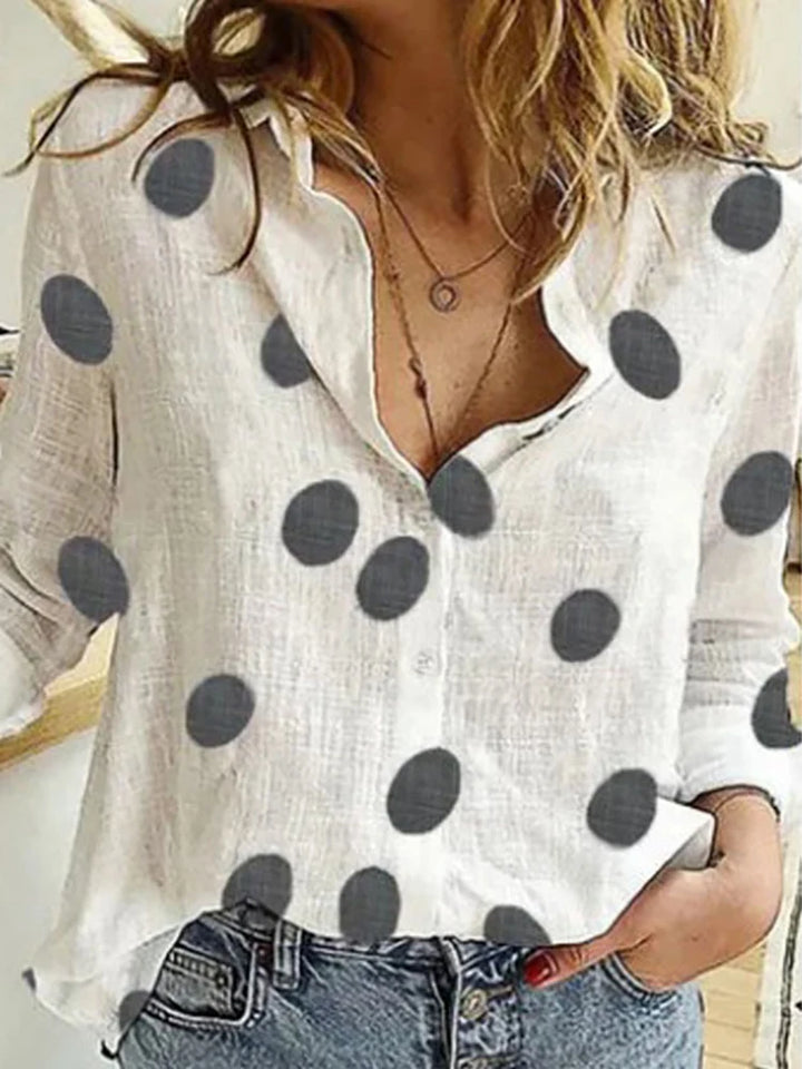 Beatrice™ | Casual Cotton Linen Lapel Blouse