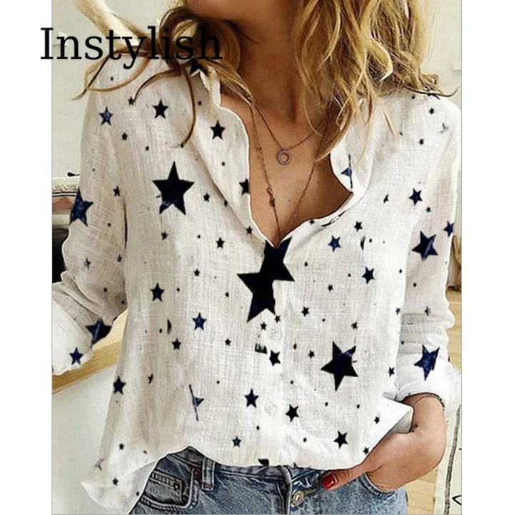 Beatrice™ | Casual Cotton Linen Lapel Blouse